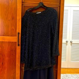 Two piece formal outfit. Chiffon pants with beaded top.